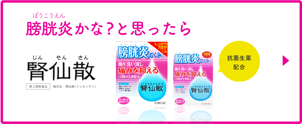 膀胱炎かな?と思ったら【抗菌生薬配合】【第2類医薬品】販売名：腎仙散（ジンセンサン）